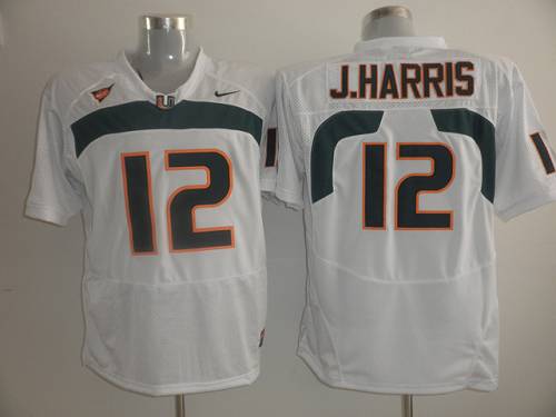 Hurricanes #12 Jacory Harris White Stitched NCAA Jerseys Hurricanes #12 Jacory Harris White Stitched NCAA Jerseys