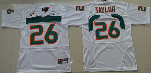 Hurricanes #26 Sean Taylor White Stitched Youth NCAA Jersey Hurricanes #26 Sean Taylor White Stitched Youth NCAA Jersey