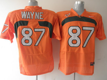 Hurricanes #87 Reggie Wayne Orange Stitched NCAA Jerseys Hurricanes #87 Reggie Wayne Orange Stitched NCAA Jerseys
