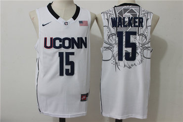 Huskies #15 Kemba Walker White Basketball Stitched NCAA Jersey