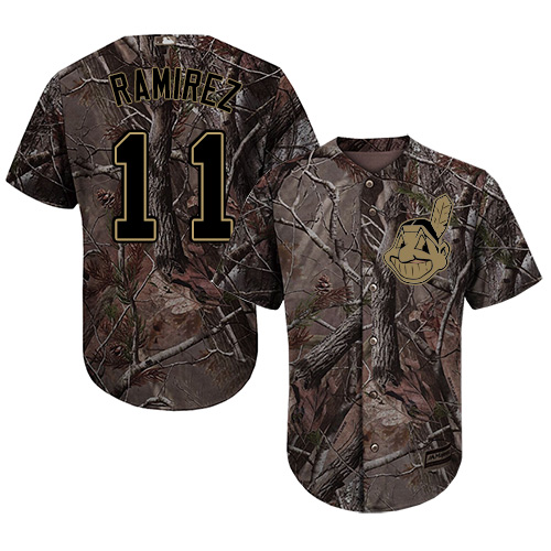 Indians #11 Jose Ramirez Camo Realtree Collection Cool Base Stitched Baseball Jersey