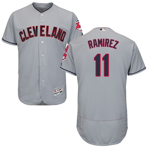 Indians #11 Jose Ramirez Grey Flexbase Authentic Collection Stitched Baseball Jersey
