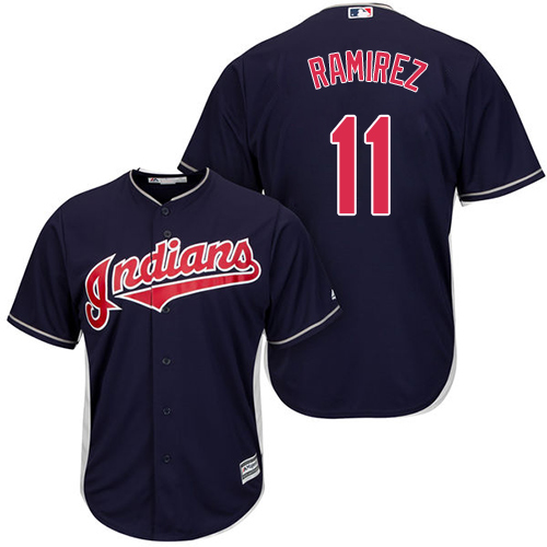 Indians #11 Jose Ramirez Navy Blue New Cool Base Stitched Baseball Jersey