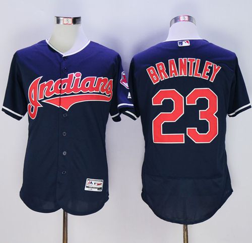 Indians #23 Michael Brantley Navy Blue Flexbase Authentic Collection Stitched MLB Jersey Indians #23 Michael Brantley Navy Blue Flexbase Authentic Collection Stitched MLB Jersey