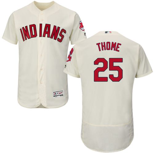 Indians #25 Jim Thome Cream Flexbase Authentic Collection Stitched MLB Jersey Indians #25 Jim Thome Cream Flexbase Authentic Collection Stitched MLB Jersey