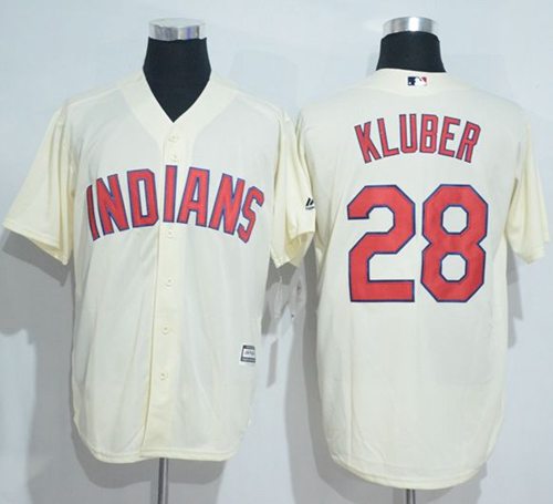 Indians #28 Corey Kluber Cream New Cool Base Stitched MLB Jersey Indians #28 Corey Kluber Cream New Cool Base Stitched MLB Jersey