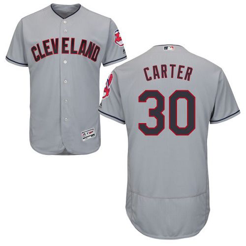 Indians #30 Joe Carter Grey Flexbase Authentic Collection Stitched MLB Jersey Indians #30 Joe Carter Grey Flexbase Authentic Collection Stitched MLB Jersey