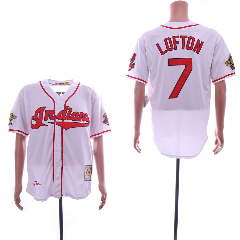 Indians #7 Kenny Lofton White Cooperstown Collection 1995 Throwback Jersey Indians #7 Kenny Lofton White Cooperstown Collection 1995 Throwback Jersey