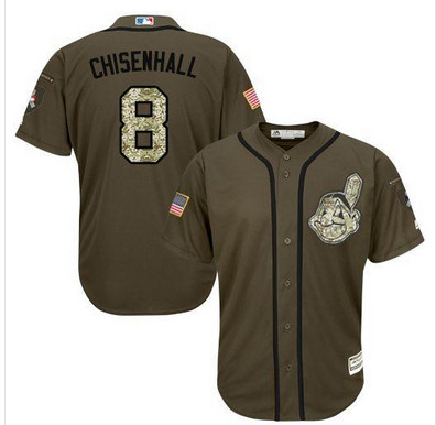 Indians #8 Lonnie Chisenhall Green Salute to Service Stitched MLB Jersey