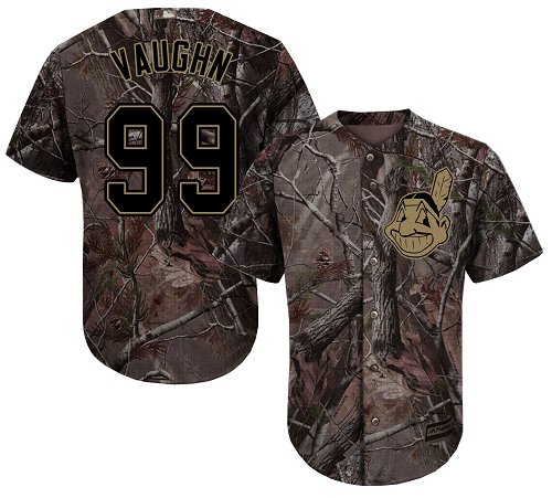 Indians #99 Ricky Vaughn Camo Realtree Collection Cool Base Stitched Youth Baseball Jersey