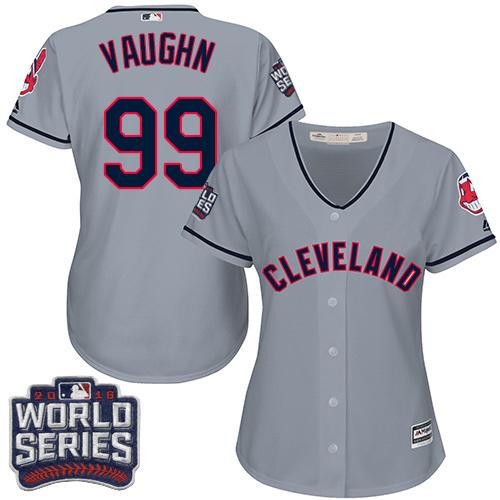 Indians #99 Ricky Vaughn Grey 2016 World Series Bound Women's Road Stitched MLB Jersey Indians #99 Ricky Vaughn Grey 2016 World Series Bound Women's Road Stitched MLB Jersey