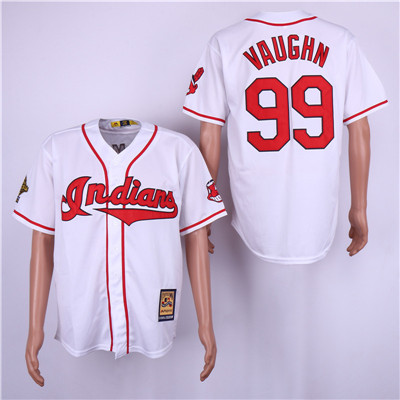 Indians #99 Ricky Vaughn White Cooperstown Collection Jersey Indians #99 Ricky Vaughn White Cooperstown Collection Jersey