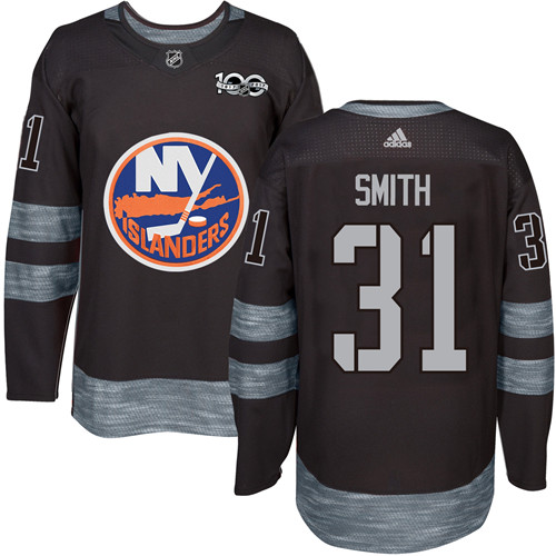 Islanders #31 Billy Smith Black 1917-2017 100th Anniversary Stitched NHL Jersey Islanders #31 Billy Smith Black 1917-2017 100th Anniversary Stitched NHL Jersey