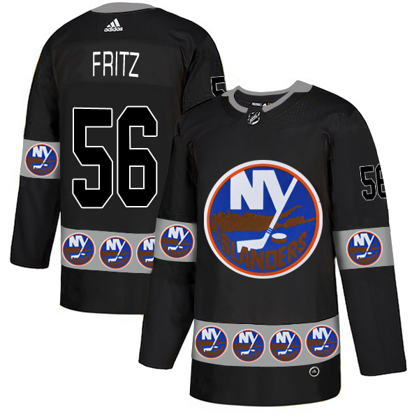 Islanders 56 Tanner Fritz Black Team Logos Fashion Adidas Jersey