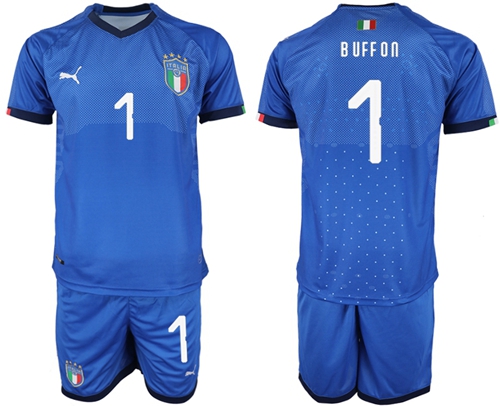 Italy #1 Buffon Home Soccer Country Jersey - 副本 - 副本 - 副本