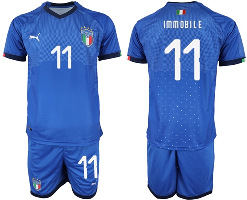Italy #11 Immobile Home Soccer Country Jersey Italy #11 Immobile Home Soccer Country Jersey
