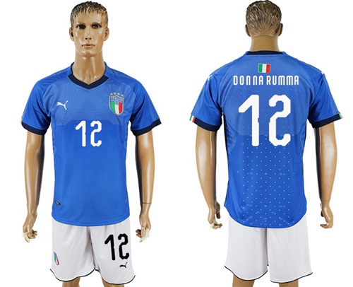Italy #12 Donna Rumma Home Soccer Country Jersey Italy #12 Donna Rumma Home Soccer Country Jersey