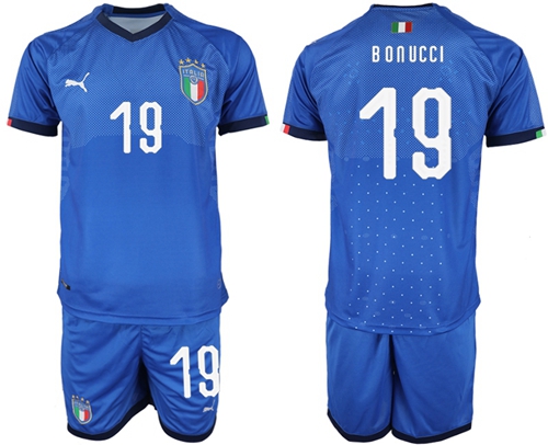 Italy #19 Bonucci Home Soccer Country Jersey Italy #19 Bonucci Home Soccer Country Jersey