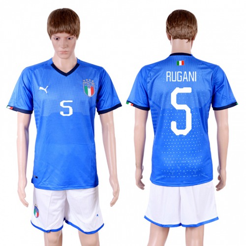 Italy #5 Rugani Home Soccer Country Jersey Italy #5 Rugani Home Soccer Country Jersey
