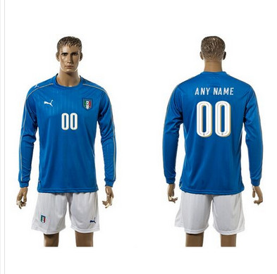 Italy Personalized Home Long Sleeve Soccer Country Jersey Italy Personalized Home Long Sleeve Soccer Country Jersey