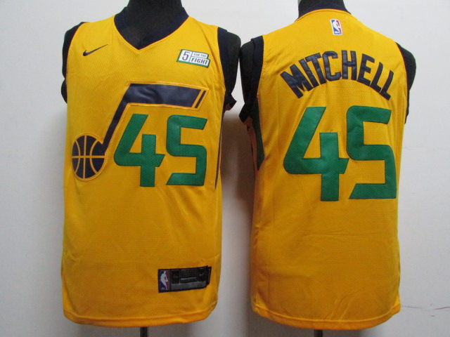 Jazz #45 Donovan Mitchell Yellow Nike Swingman Jersey Jazz #45 Donovan Mitchell Yellow Nike Swingman Jersey
