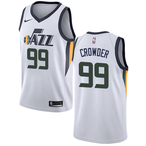 Jazz #99 Jae Crowder White Women's Basketball Swingman Association Edition Jersey