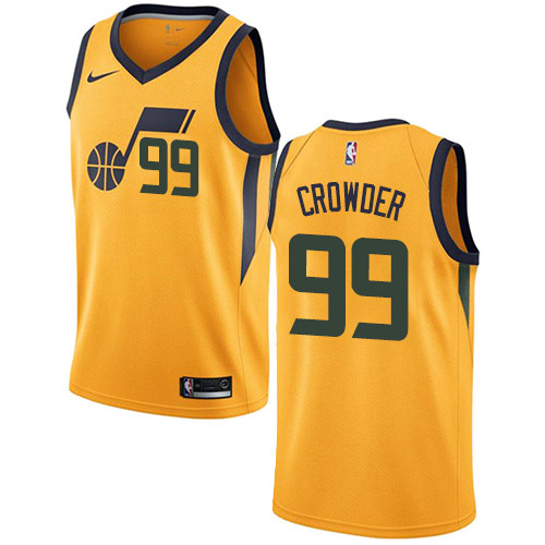 Jazz #99 Jae Crowder Yellow Women's Basketball Swingman Statement Edition Jersey