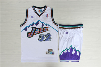 Jazz 32 Karl Malone White Hardwood Classics Jersey(With Shorts) Jazz 32 Karl Malone White Hardwood Classics Jersey(With Shorts)