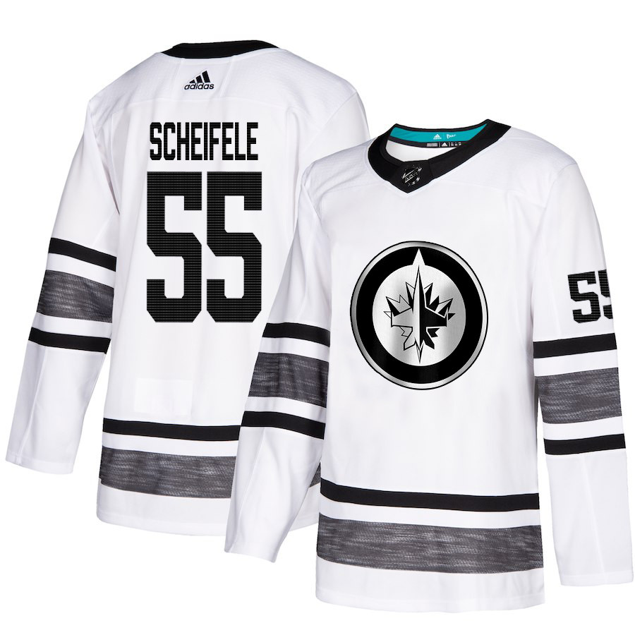 Jets #55 Mark Scheifele White Authentic 2019 All-Star Stitched Youth Hockey Jersey