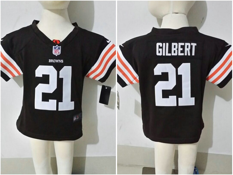Justin Gilbert Cleveland Browns #21 Brown Kids Jersey