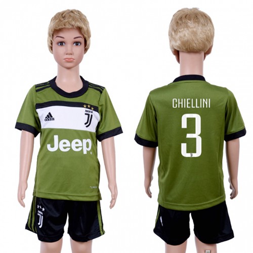 Juventus #3 Chiellini Sec Away Kid Soccer Club Jersey