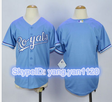 Kansas City Royals Blank Light Blue Alternate 1 Cool Base Stitched Youth MLB Jersey