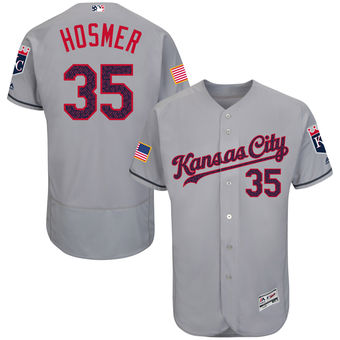 Kansas City Royals Eric Hosmer Majestic Fashion Stars & Stripes FlexBase Player Jersey - Gray