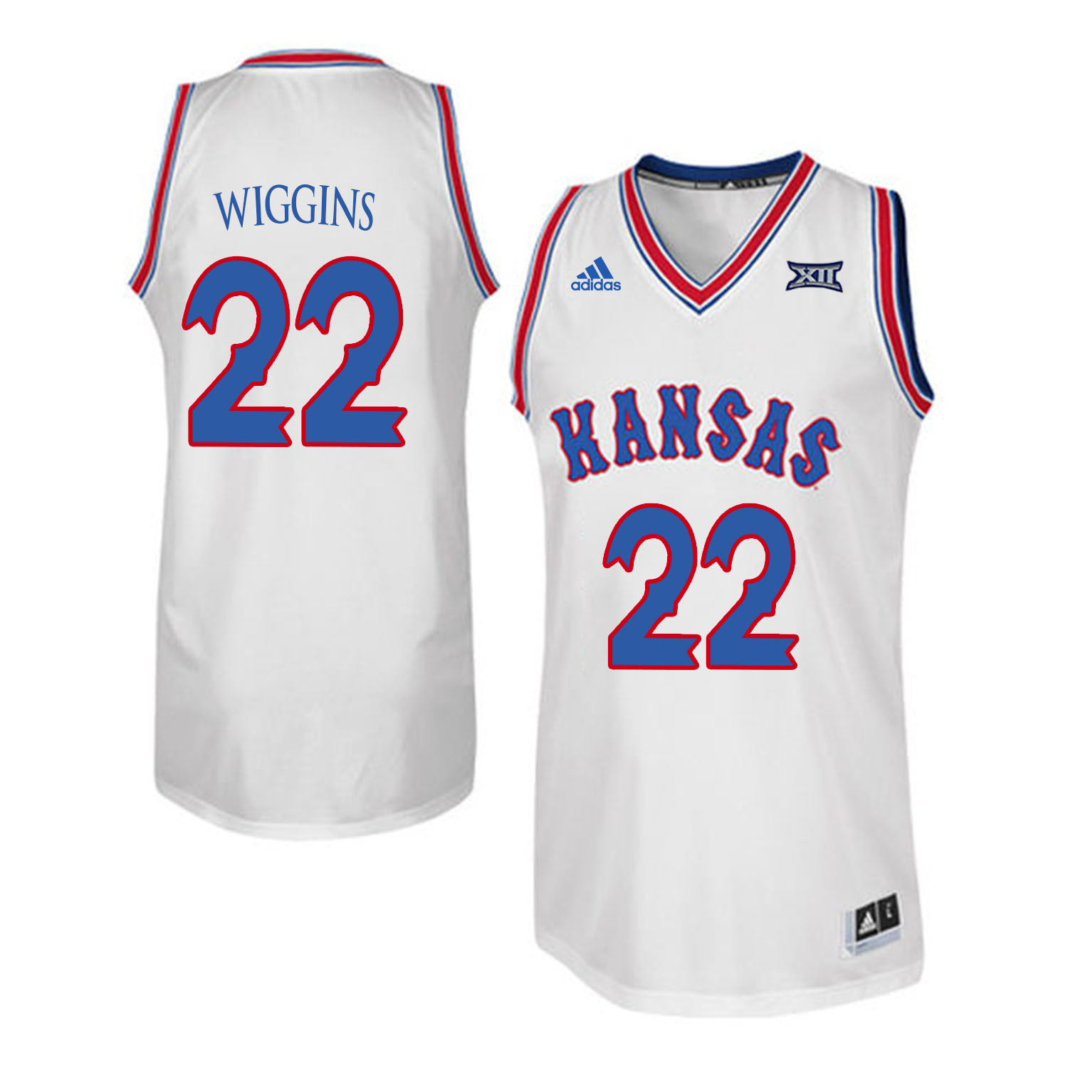 Kansas Jayhawks #22 Andrew Wiggins White Throwback College Basketball Jersey