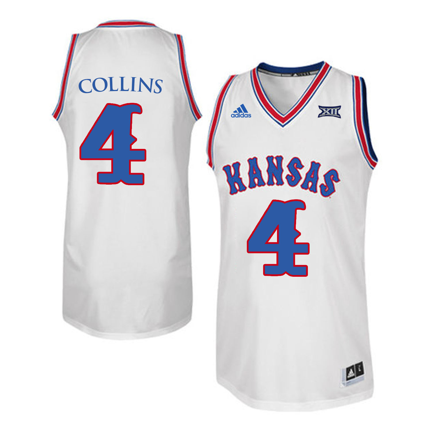 Kansas Jayhawks #4 Sherron Collins White Throwback College Basketball Jersey