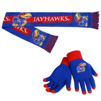 Kansas Jayhawks Gloves & Scarf Set