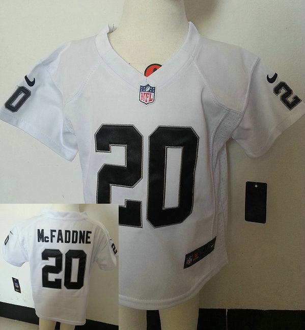 Kids Darren McFadden Oakland Raiders #20 White Stitched Nike Game Jersey Kids Darren McFadden Oakland Raiders #20 White Stitched Nike Game Jersey