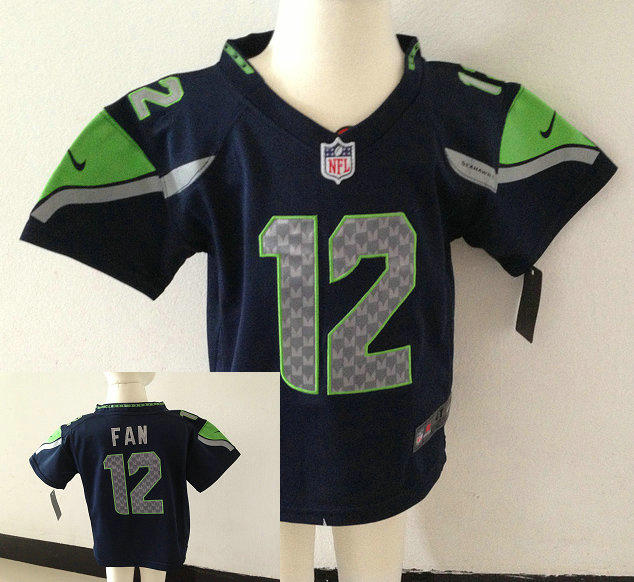 Kids Fan Seattle Seahawks #12 Pacific Blue Nike Jersey