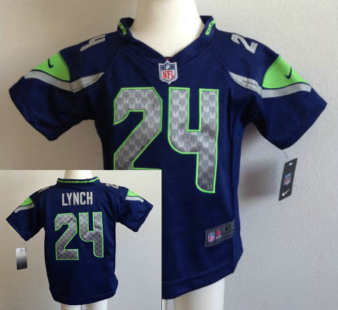 Kids Marshawn Lynch Seattle Seahawks #24 Blue Nike Game Jersey
