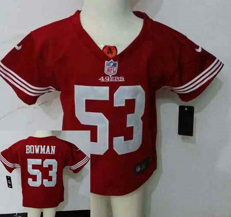 Kids Navorro Bowman San Francisco 49ers #53 Red Nike Jersey
