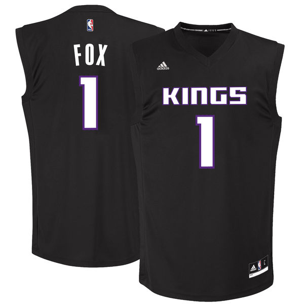 Kings #1 De'Aaron Fox Black 2017 NBA Draft 1 Pick Replica Jersey
