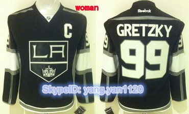 Kings #99 Wayne Gretzky Black Home Women's Stitched NHL Jersey