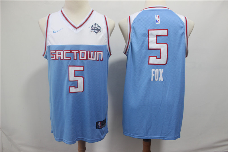 Kings 5 De'Aaron Fox Light Blue City Edition Nike Swingman Jersey Kings 5 De'Aaron Fox Light Blue City Edition Nike Swingman Jersey
