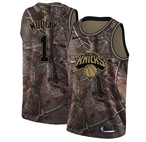 Knicks #1 Emmanuel Mudiay Camo Women's Basketball Swingman Realtree Collection Jersey