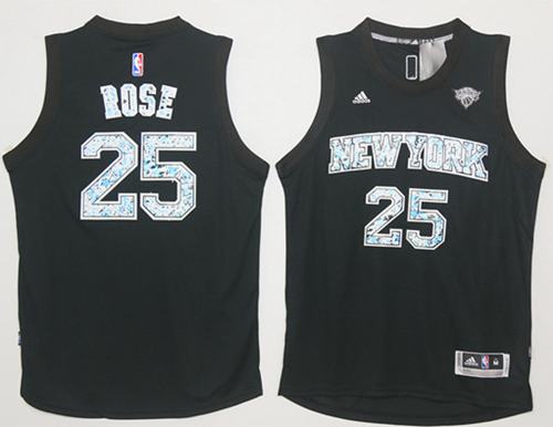 Knicks #25 Derrick Rose Black Diamond Fashion Stitched NBA Jersey Knicks #25 Derrick Rose Black Diamond Fashion Stitched NBA Jersey