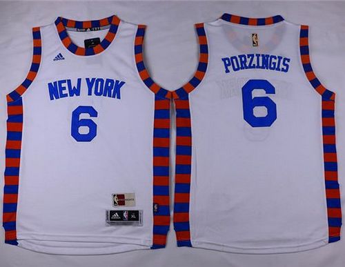 Knicks #6 Kristaps Porzingis White Hardwood Classics Performance Stitched Youth NBA Jersey Knicks #6 Kristaps Porzingis White Hardwood Classics Performance Stitched Youth NBA Jersey