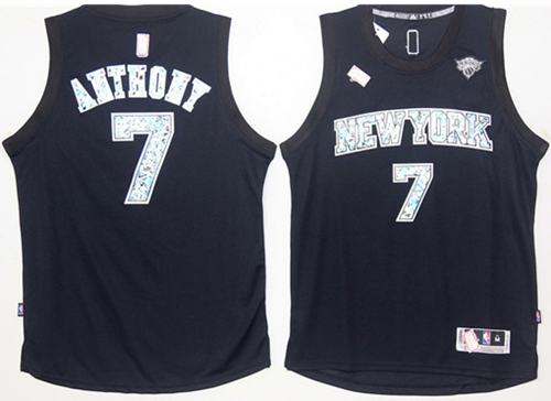 Knicks #7 Carmelo Anthony Black Diamond Fashion Stitched NBA Jersey Knicks #7 Carmelo Anthony Black Diamond Fashion Stitched NBA Jersey