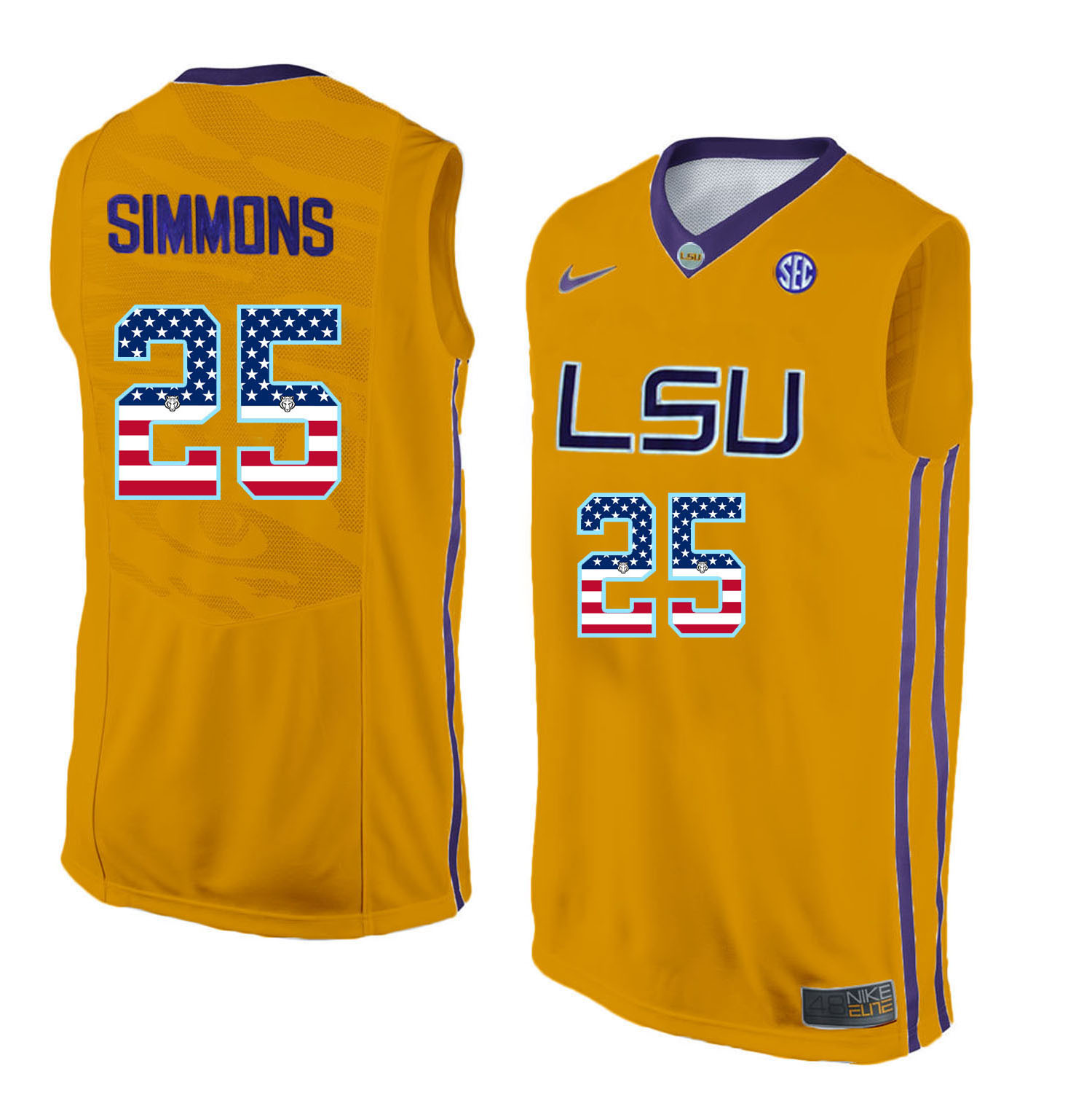LSU Tigers 25 Ben Simmons Gold Youth College Basketball Jersey LSU Tigers 25 Ben Simmons Gold Youth College Basketball Jersey
