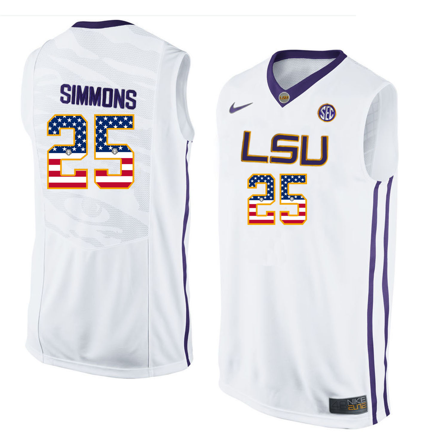 LSU Tigers 25 Ben Simmons White Youth College Basketball Jersey LSU Tigers 25 Ben Simmons White Youth College Basketball Jersey