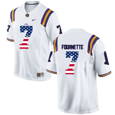 LSU Tigers 7 Leonard Fournette White USA Flag College Football Limited Jersey LSU Tigers 7 Leonard Fournette White USA Flag College Football Limited Jersey